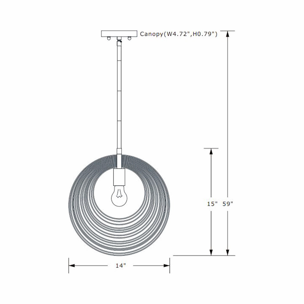 Doral Pendant Light - line drawing.