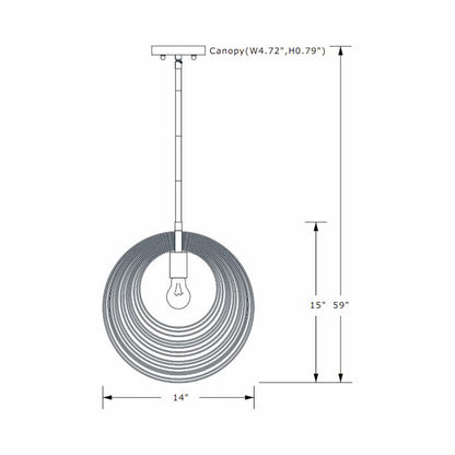 Doral Pendant Light - line drawing.