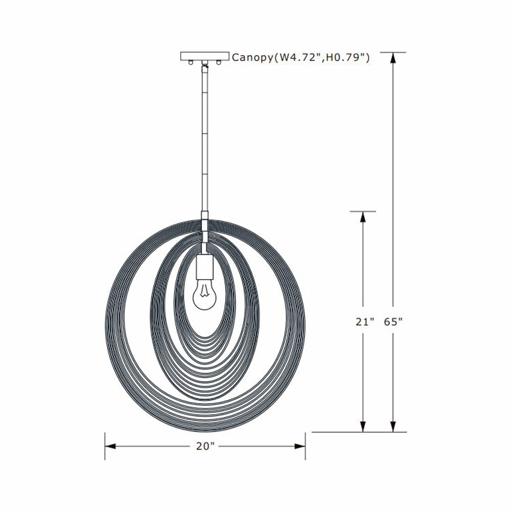 Doral Pendant Light - line drawing.