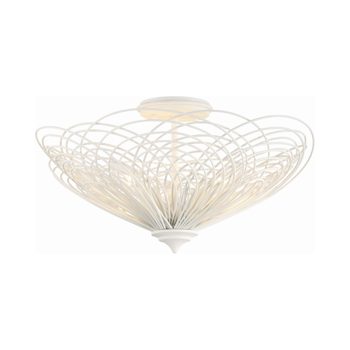 Doral Semi Flush Mount Ceiling Light in Matte White (19-Inch).