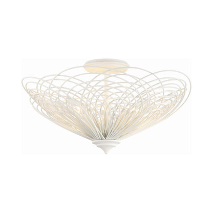 Doral Semi Flush Mount Ceiling Light in Matte White (19-Inch).