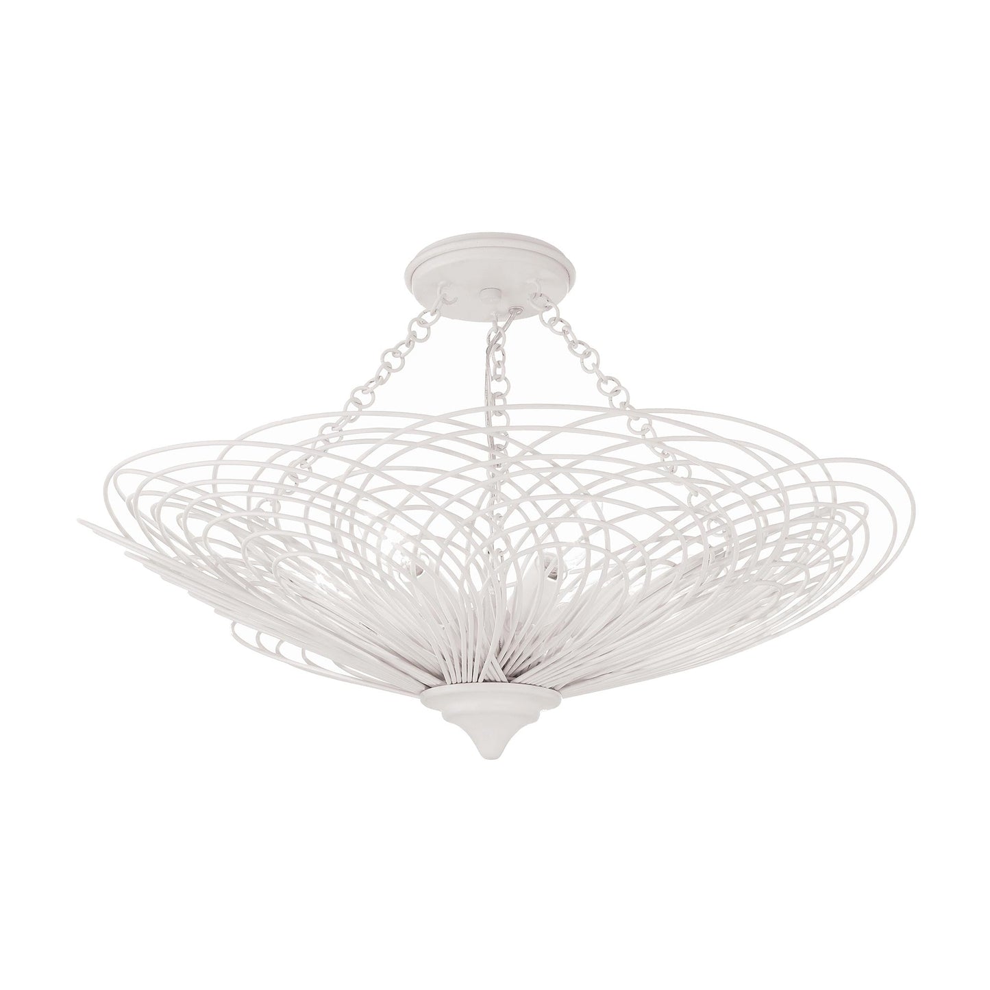 Doral Semi Flush Mount Ceiling Light in Matte White (24-Inch).