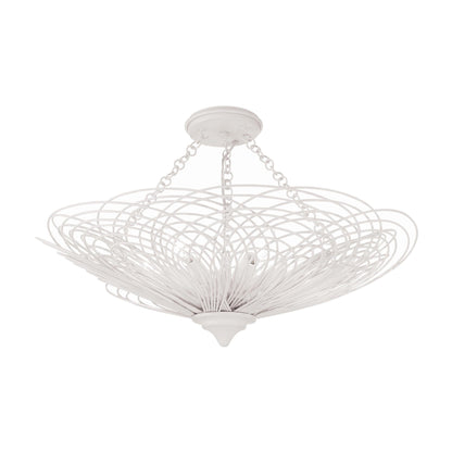 Doral Semi Flush Mount Ceiling Light in Matte White (24-Inch).