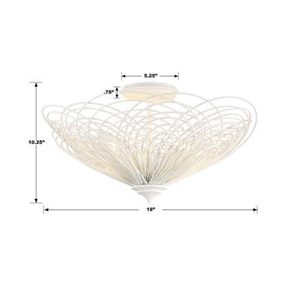 Doral Semi Flush Mount Ceiling Light - line drawing.