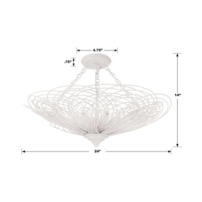 Doral Semi Flush Mount Ceiling Light - line drawing.