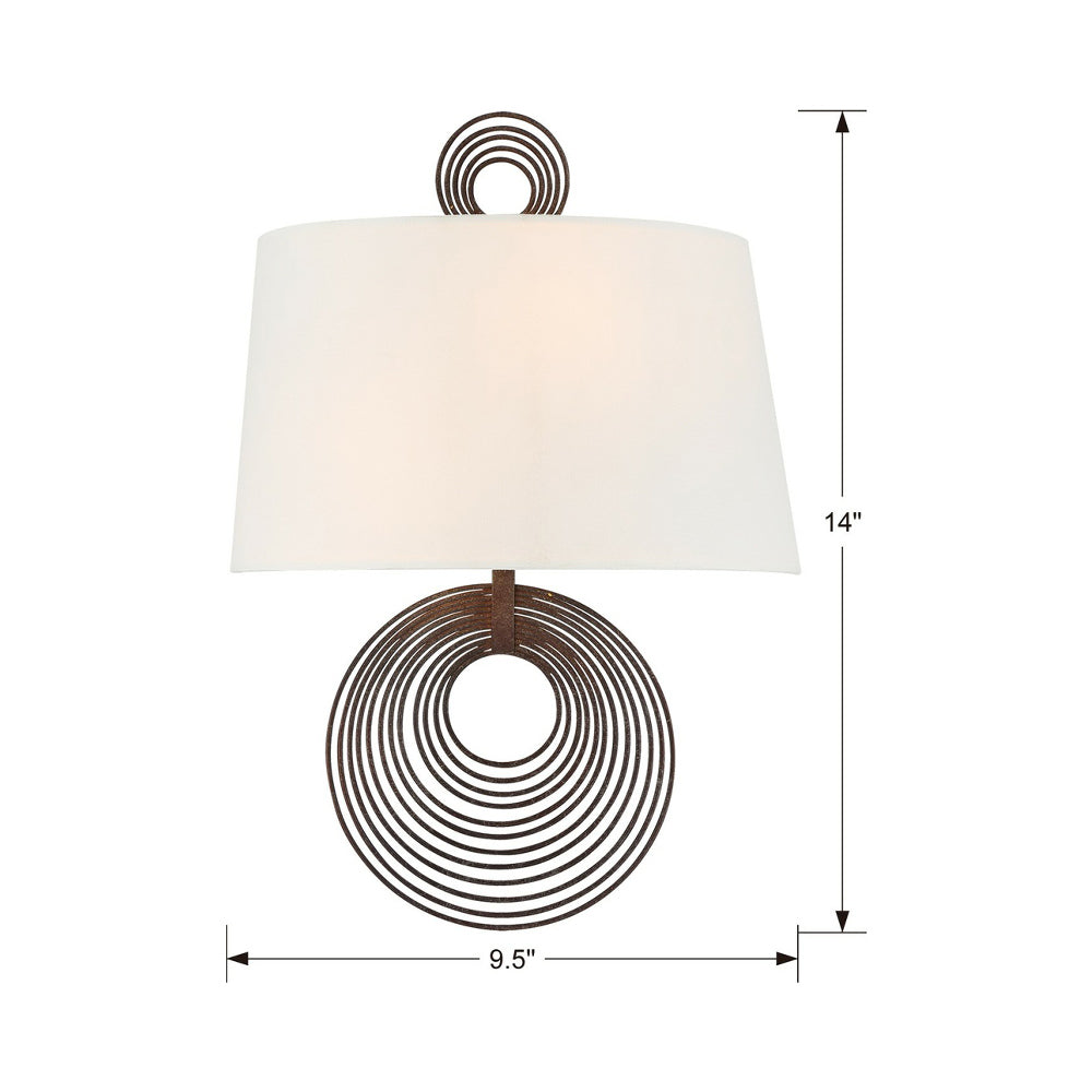 Doral Wall Light - line drawing.