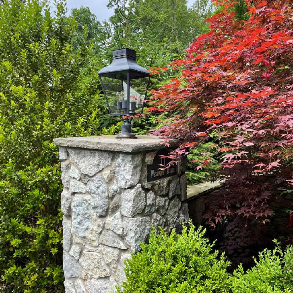 Dumont Outdoor Post Light in Outside Area.