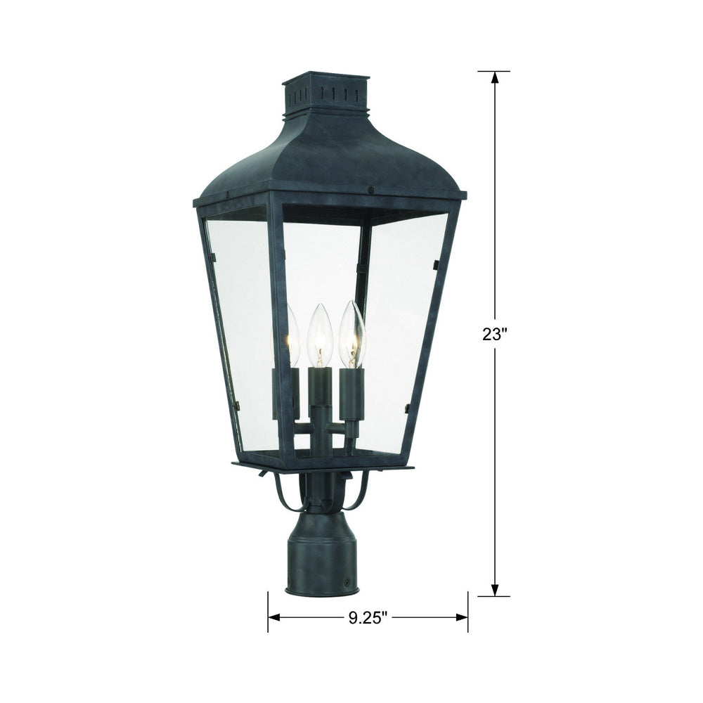 Dumont Outdoor Post Light - line drawing.