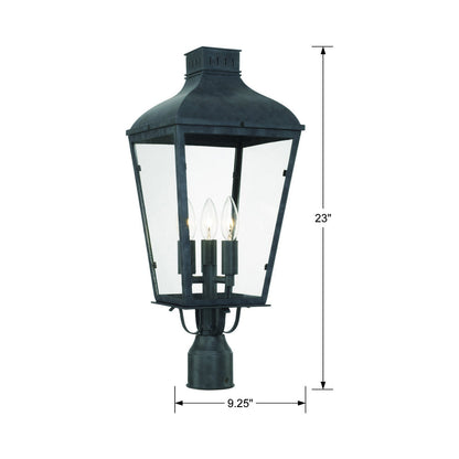 Dumont Outdoor Post Light - line drawing.