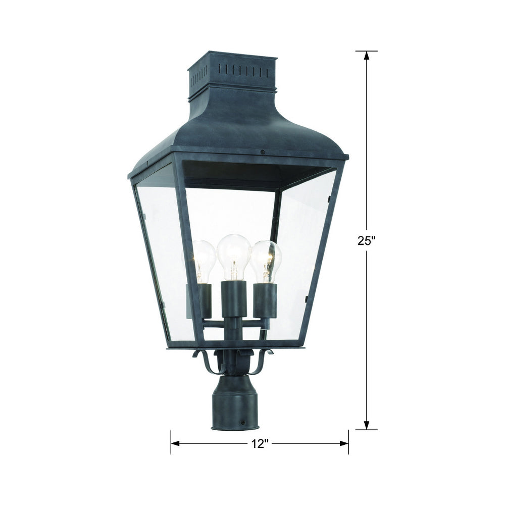 Dumont Outdoor Post Light - line drawing.