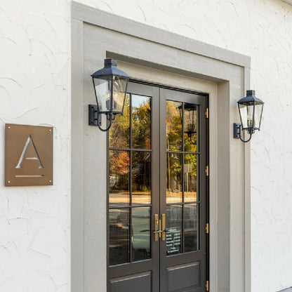 Dumont Outdoor Wall Light in Outside Area.