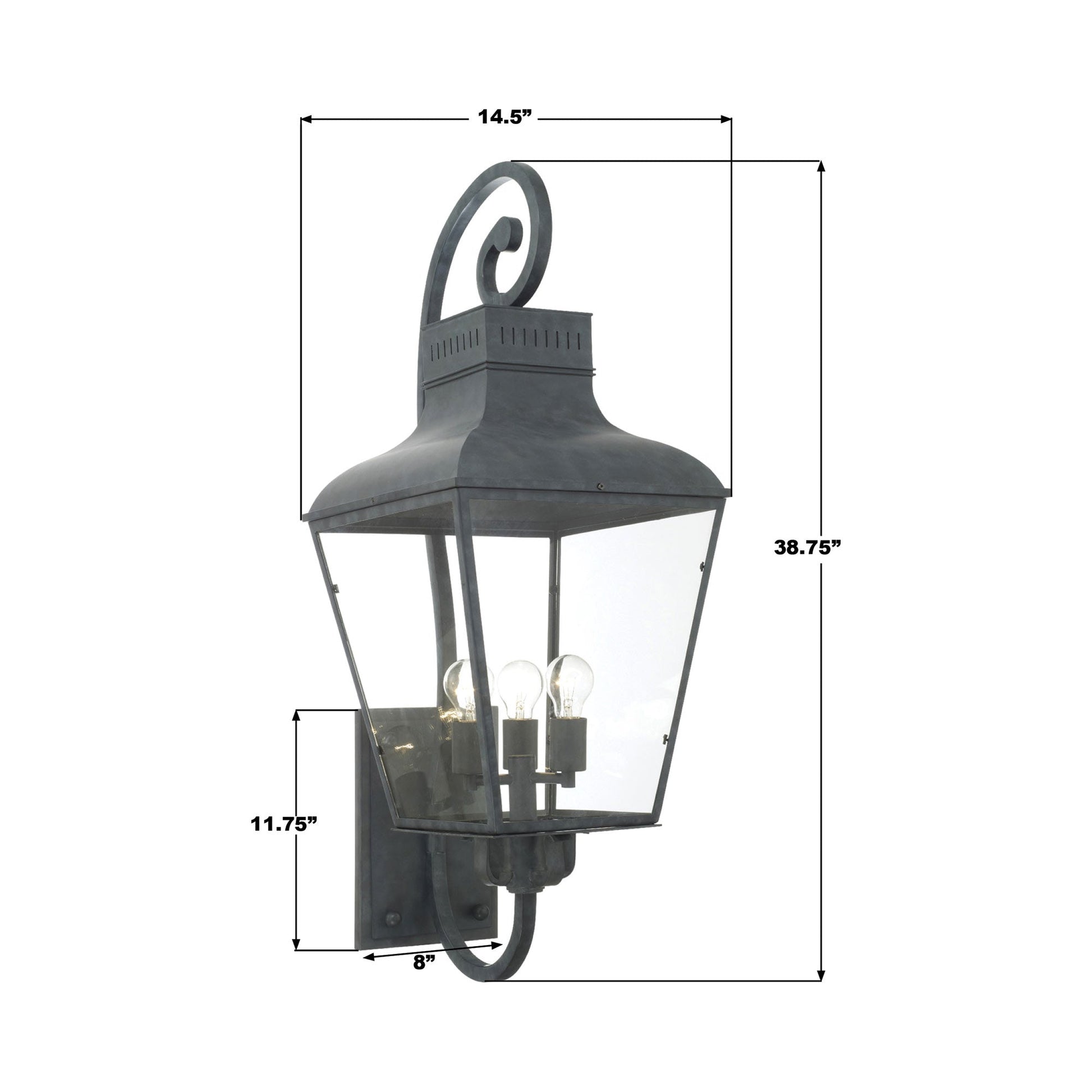 Dumont Outdoor Wall Light - line drawing.