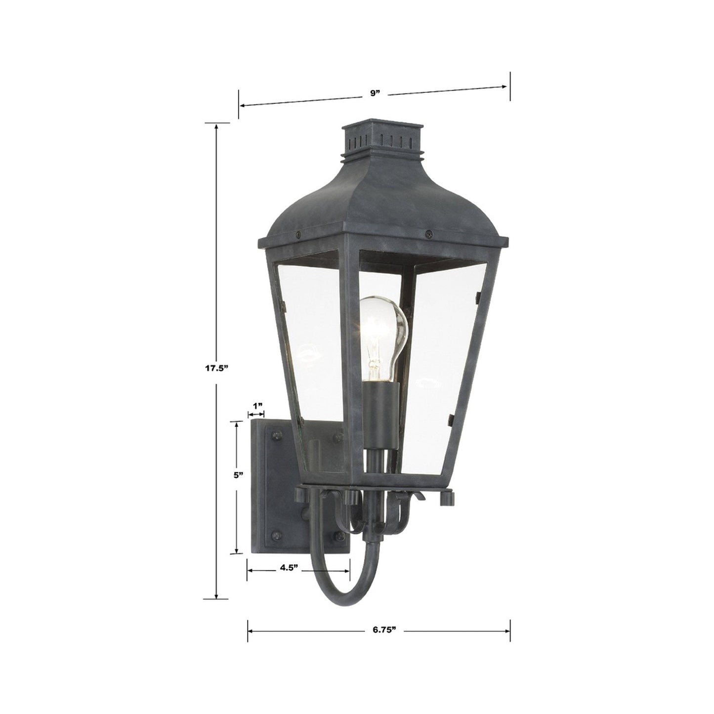 Dumont Outdoor Wall Light - line drawing.