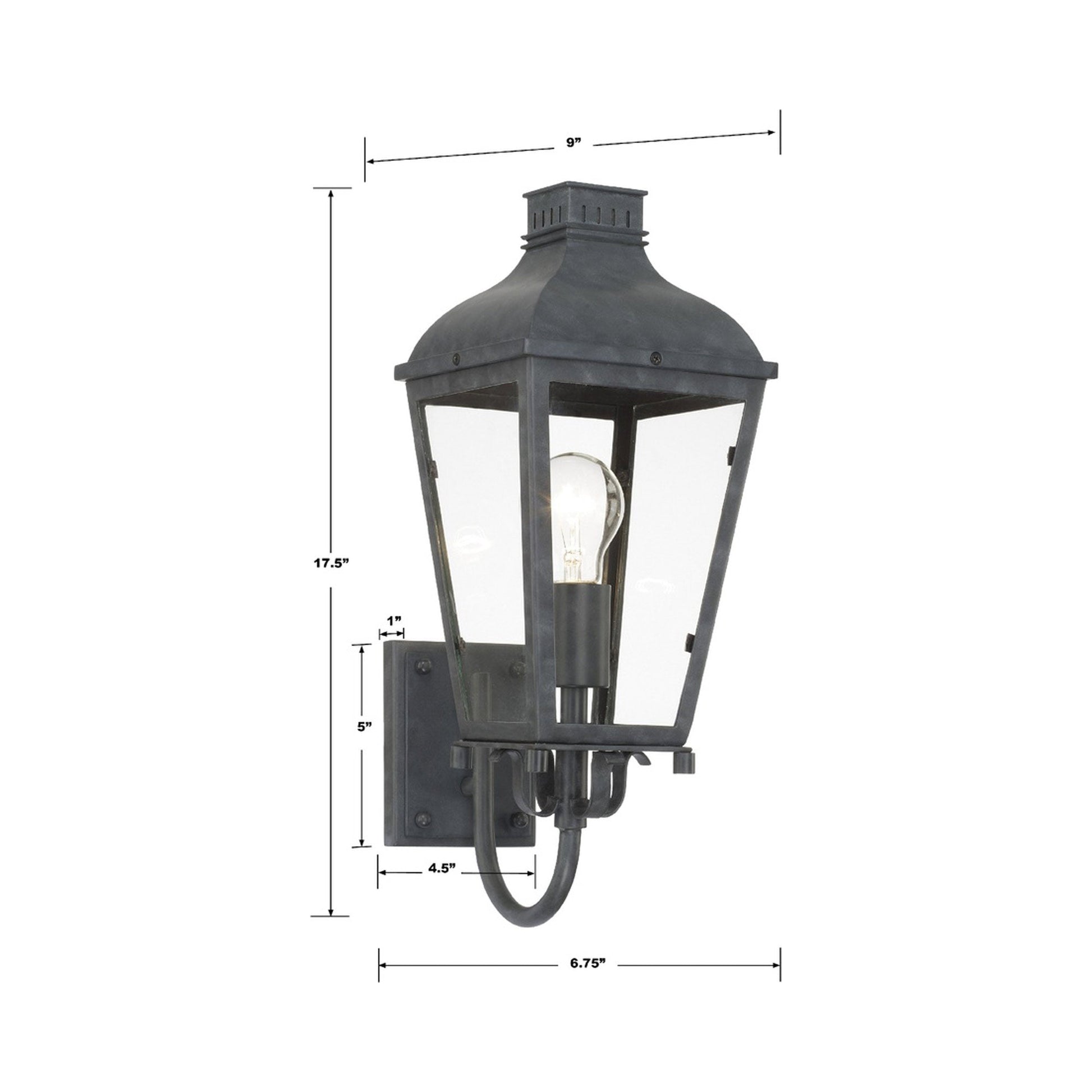 Dumont Outdoor Wall Light - line drawing.