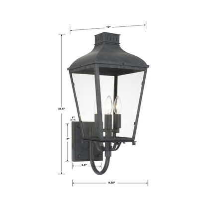 Dumont Outdoor Wall Light - line drawing.