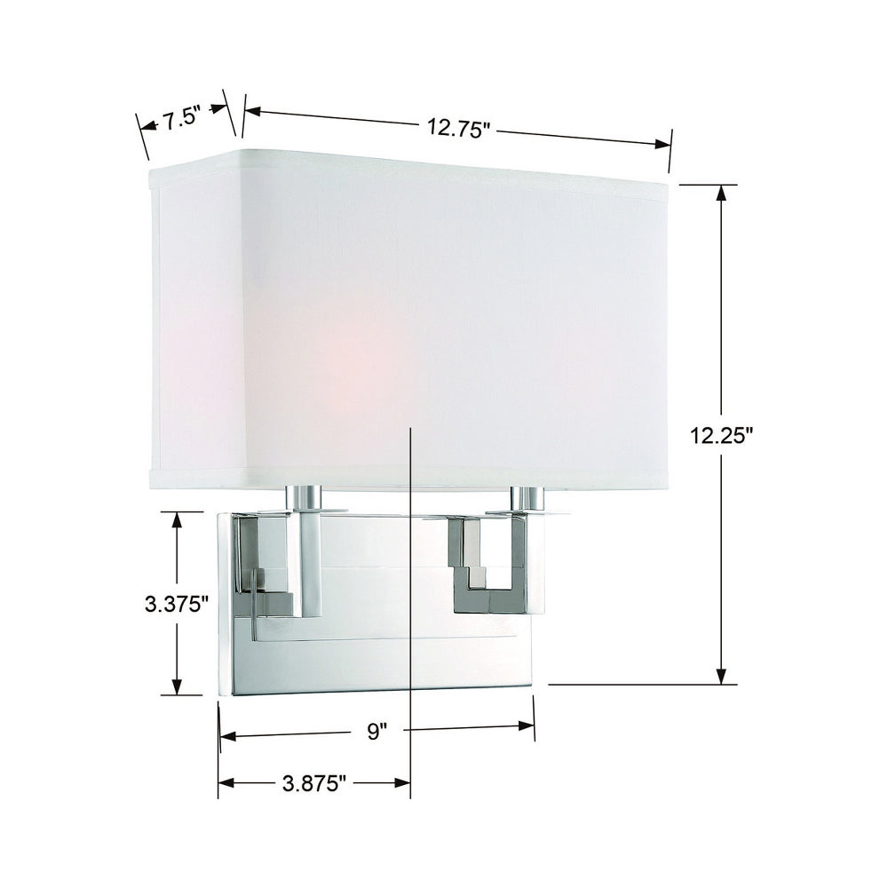 Durham Wall Light - line drawing.