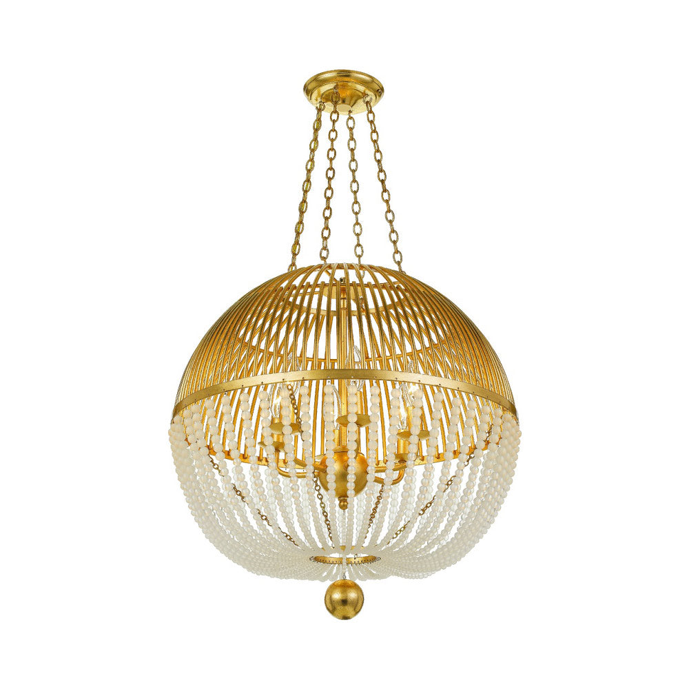 Duval Chandelier in Antique Gold (6-Light).