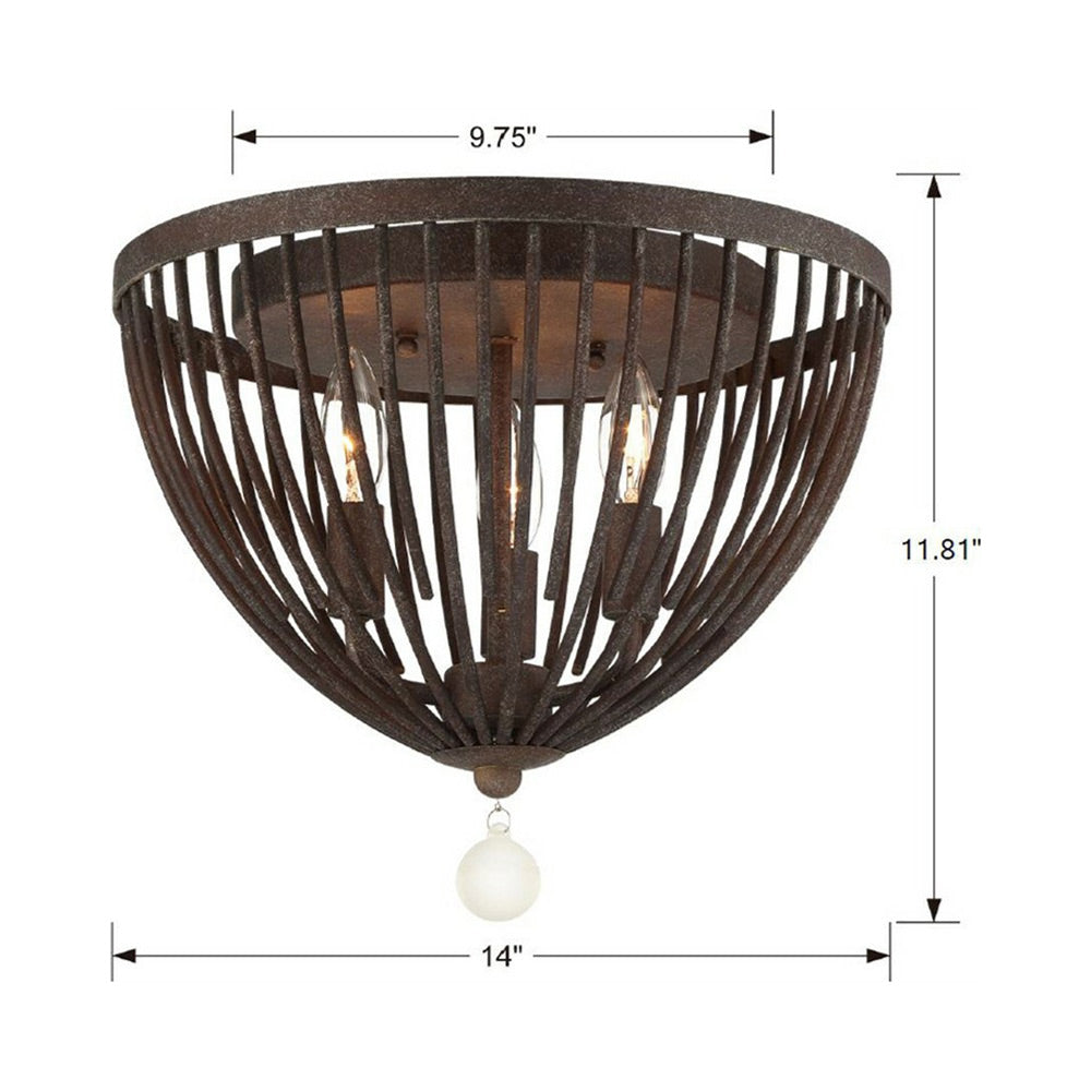 Duval Flush Mount Ceiling Light - line drawing.