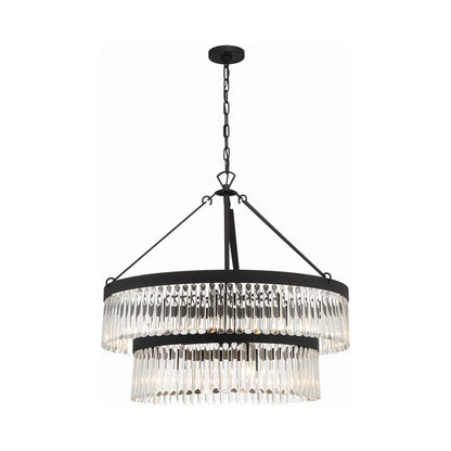 Emory Chandelier in Black Forged (9-Light).