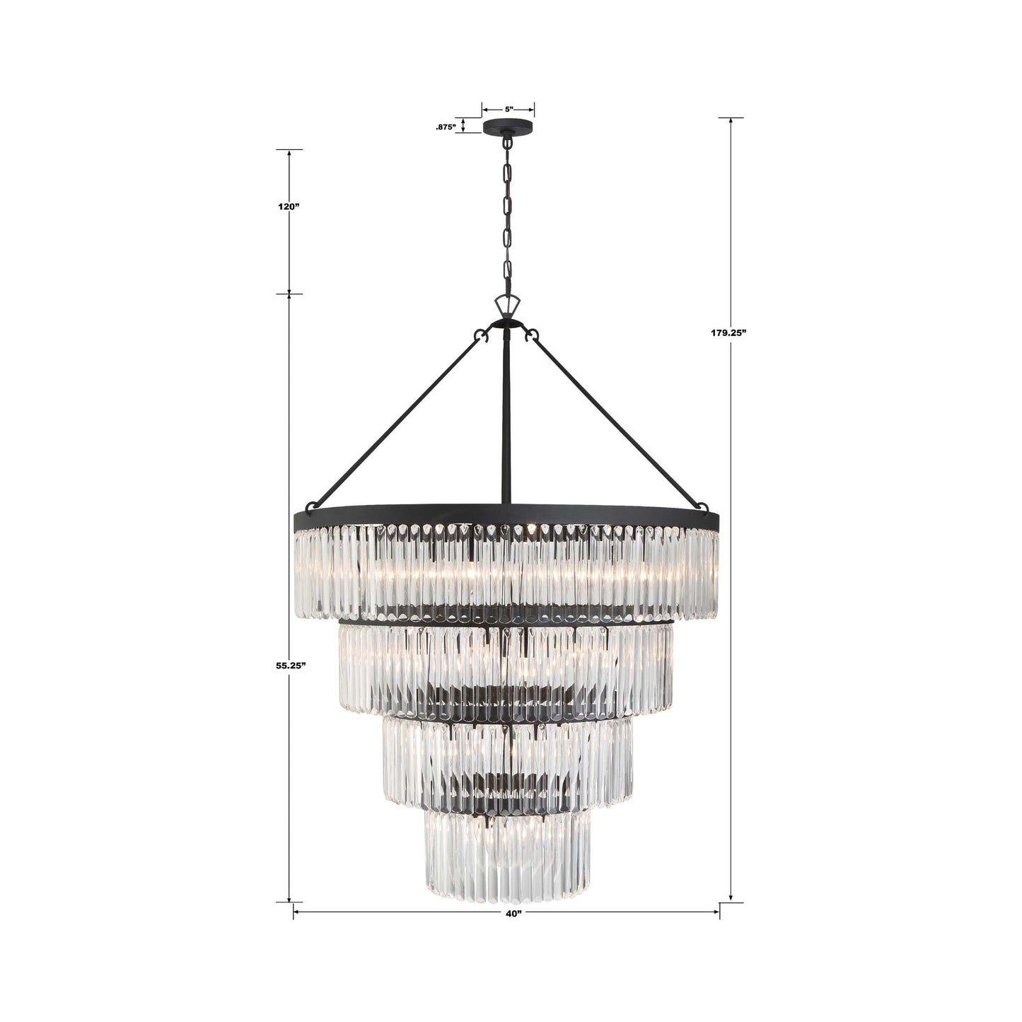 Emory Chandelier - line drawing.