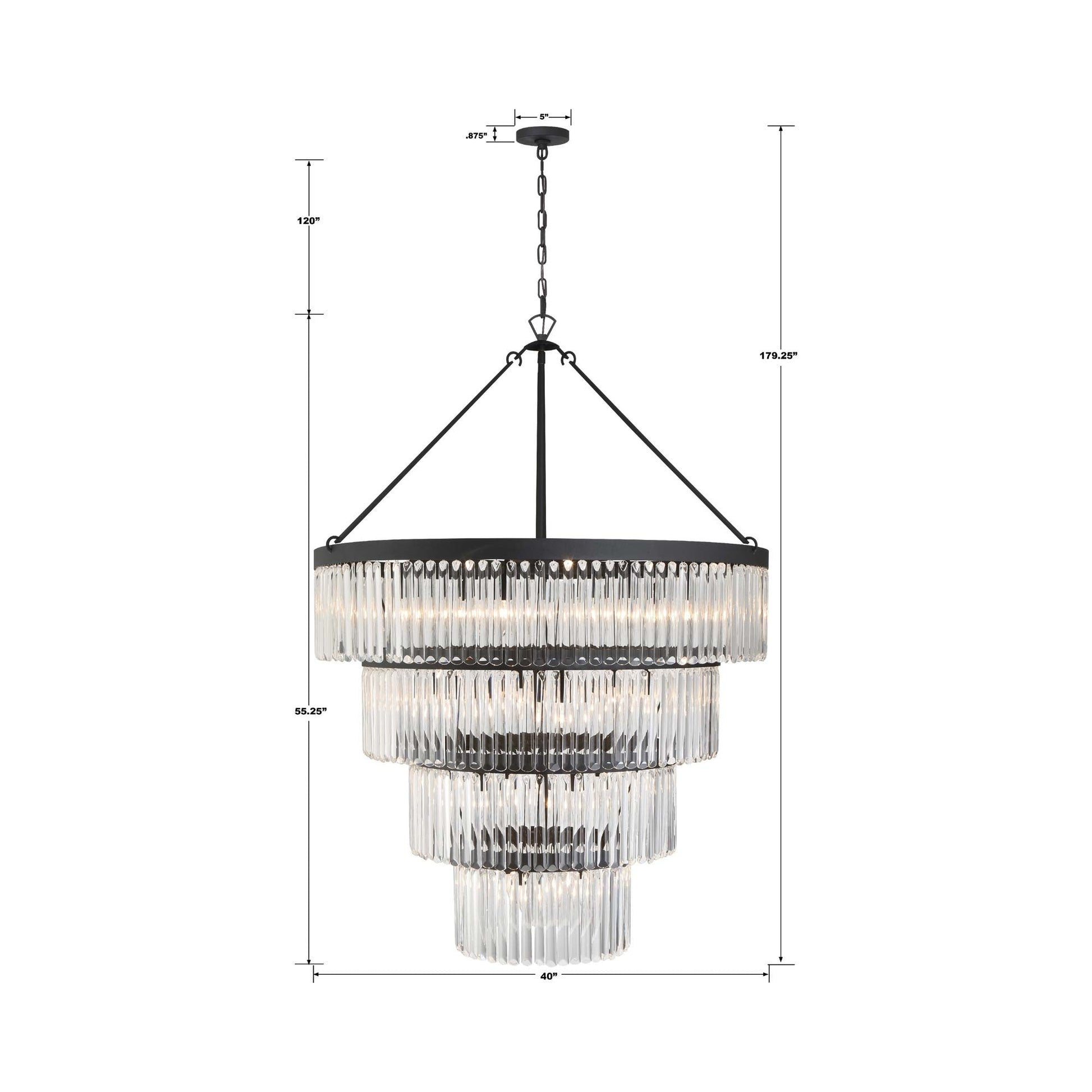 Emory Chandelier - line drawing.