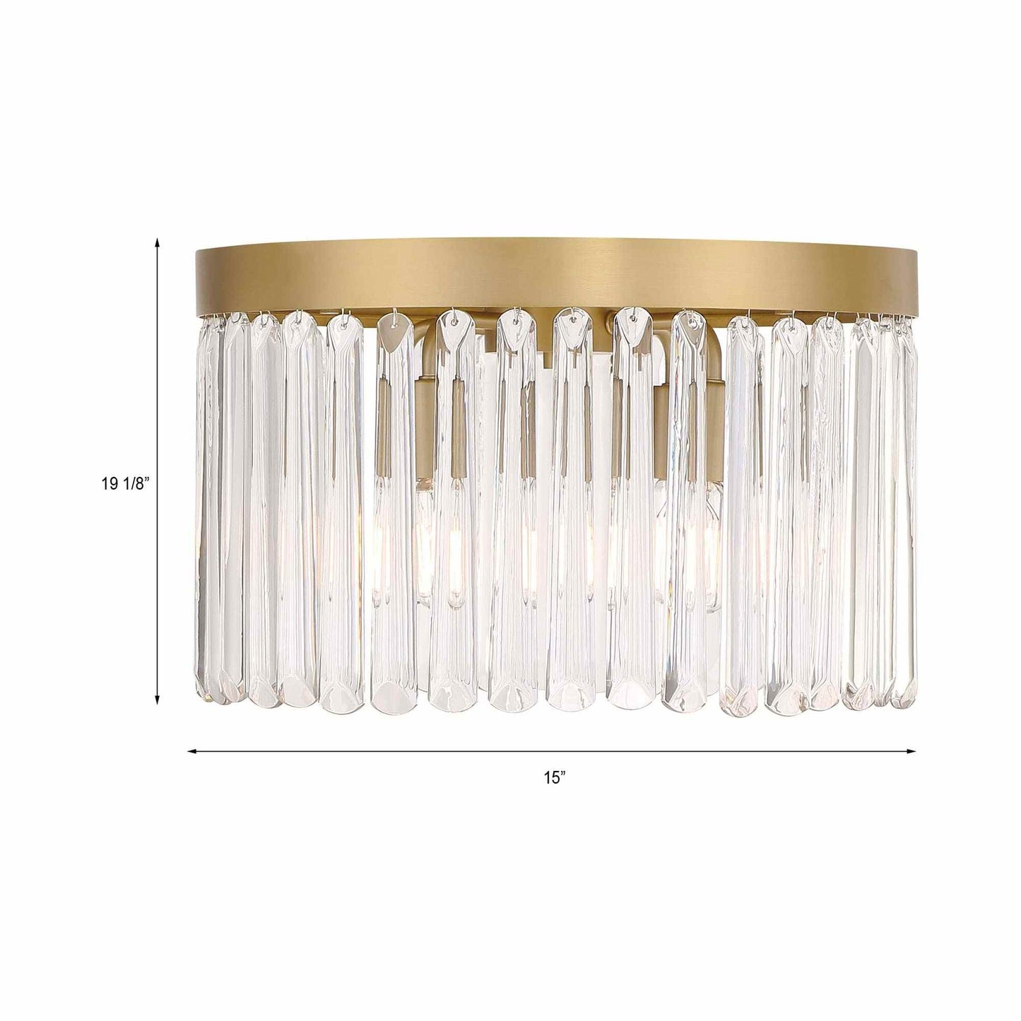 Emory Flush Mount Ceiling Light - line drawing.