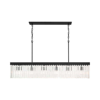 Emory Linear Chandelier in Black Forged.