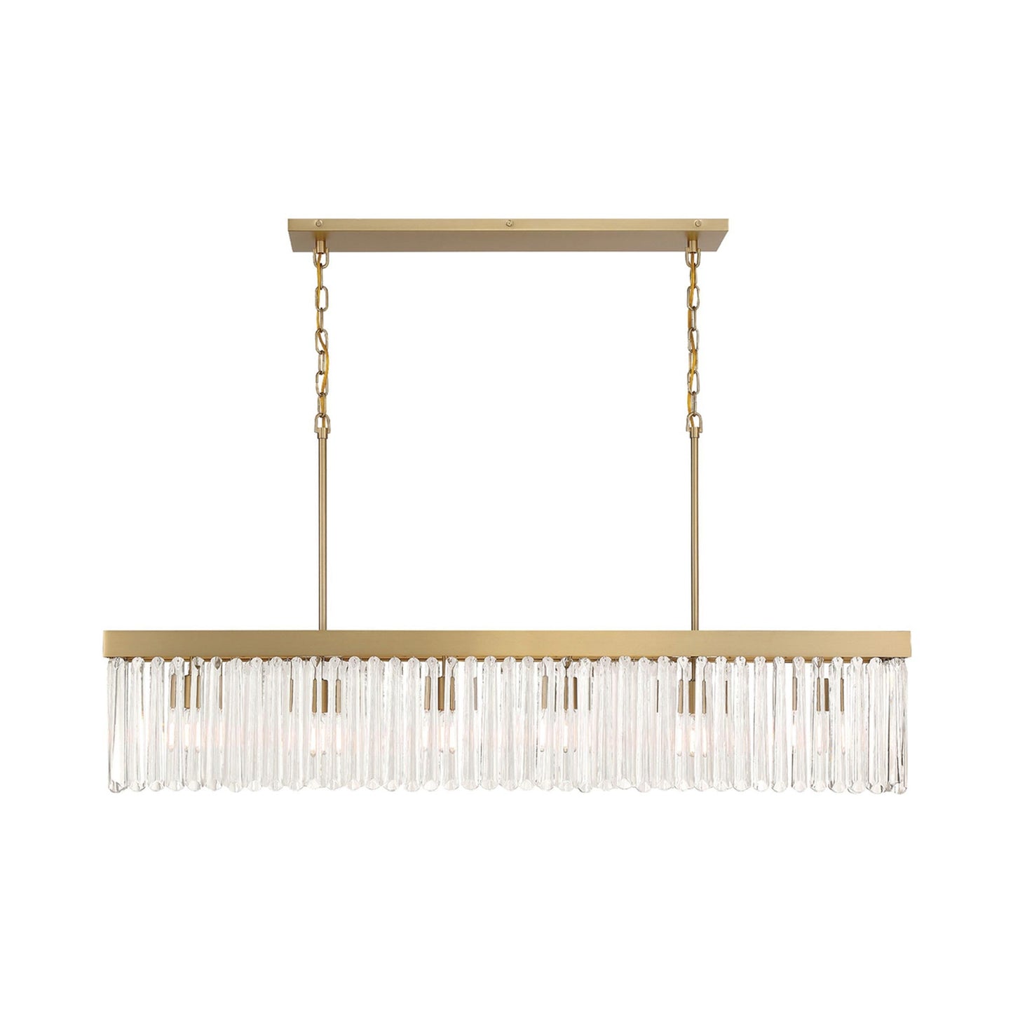 Emory Linear Chandelier in Modern Gold.