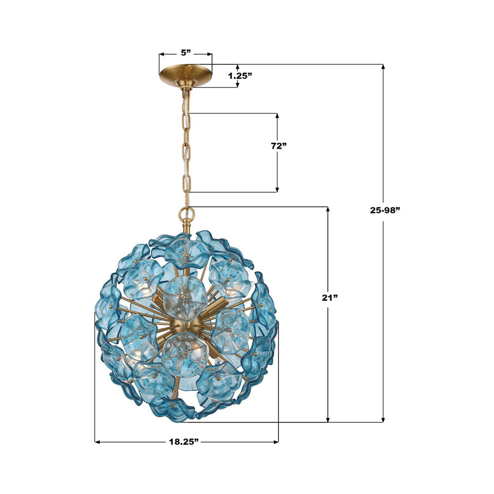 Esme Pendant Light - line drawing.