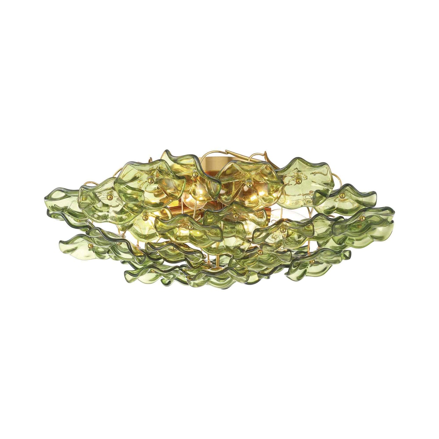 Esme Semi Flush Mount Ceiling Light in Green.