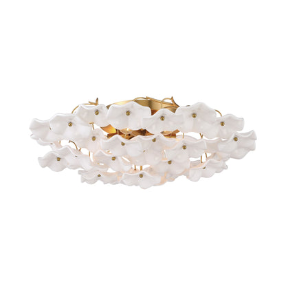 Esme Semi Flush Mount Ceiling Light in White.
