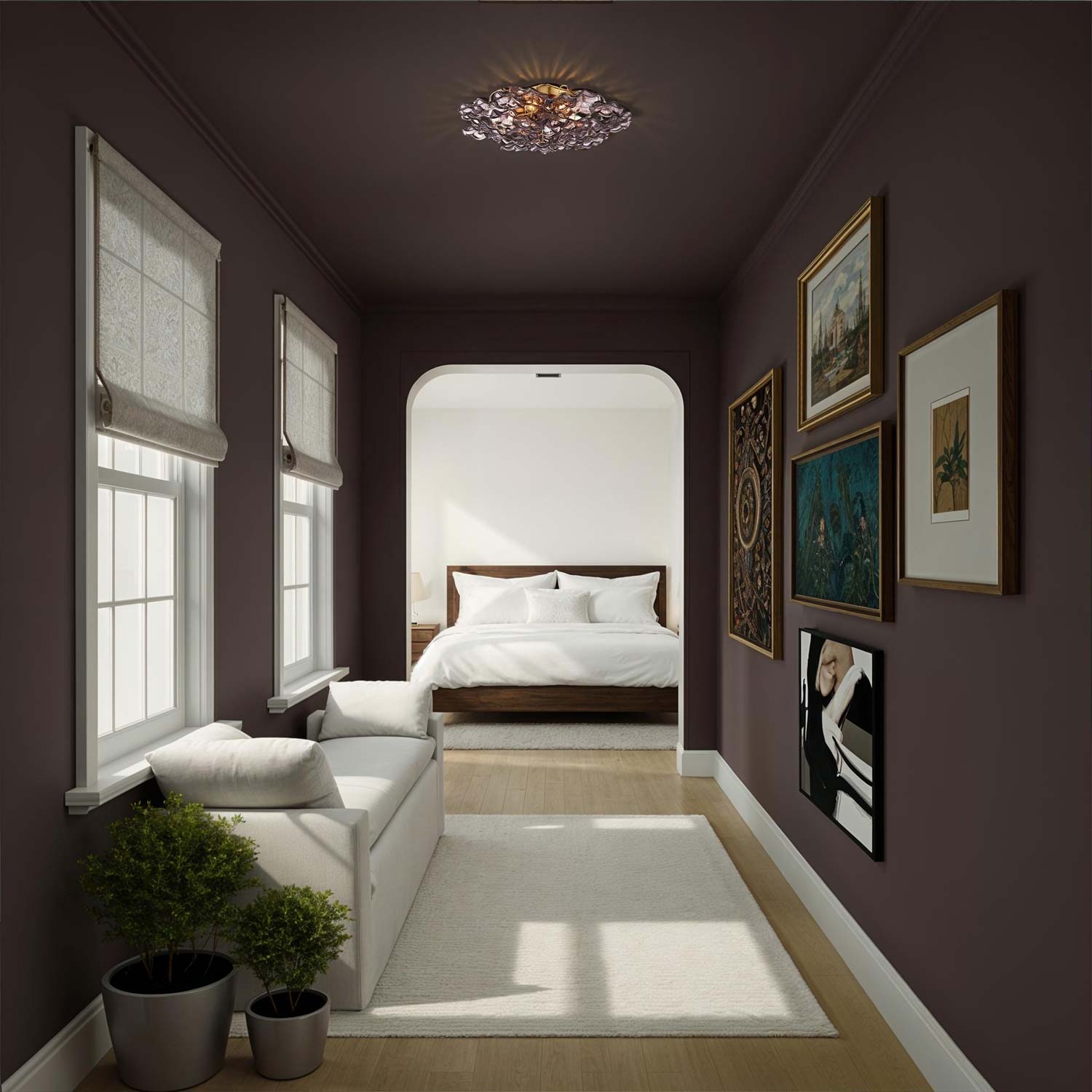 Esme Semi Flush Mount Ceiling Light in hallway.