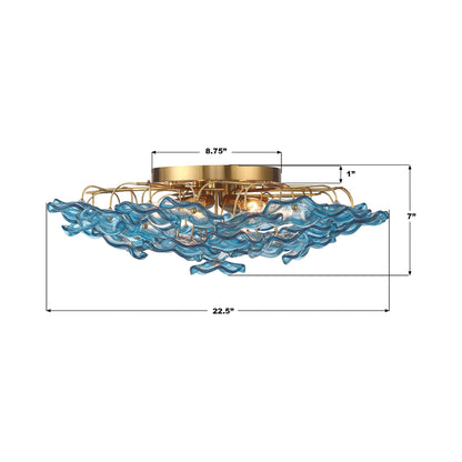 Esme Semi Flush Mount Ceiling Light - line drawing.