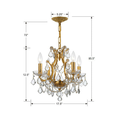 Filmore Chandelier - line drawing.