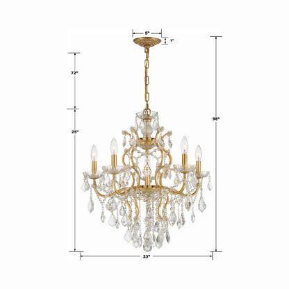 Filmore Chandelier - line drawing.