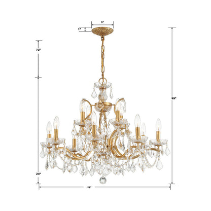 Filmore Chandelier - line drawing.