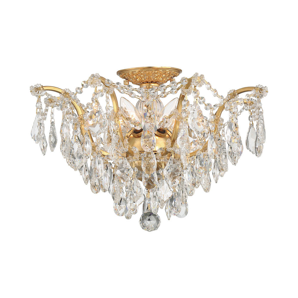 Filmore Flush Mount Ceiling Light in Hand Cut Crystal.