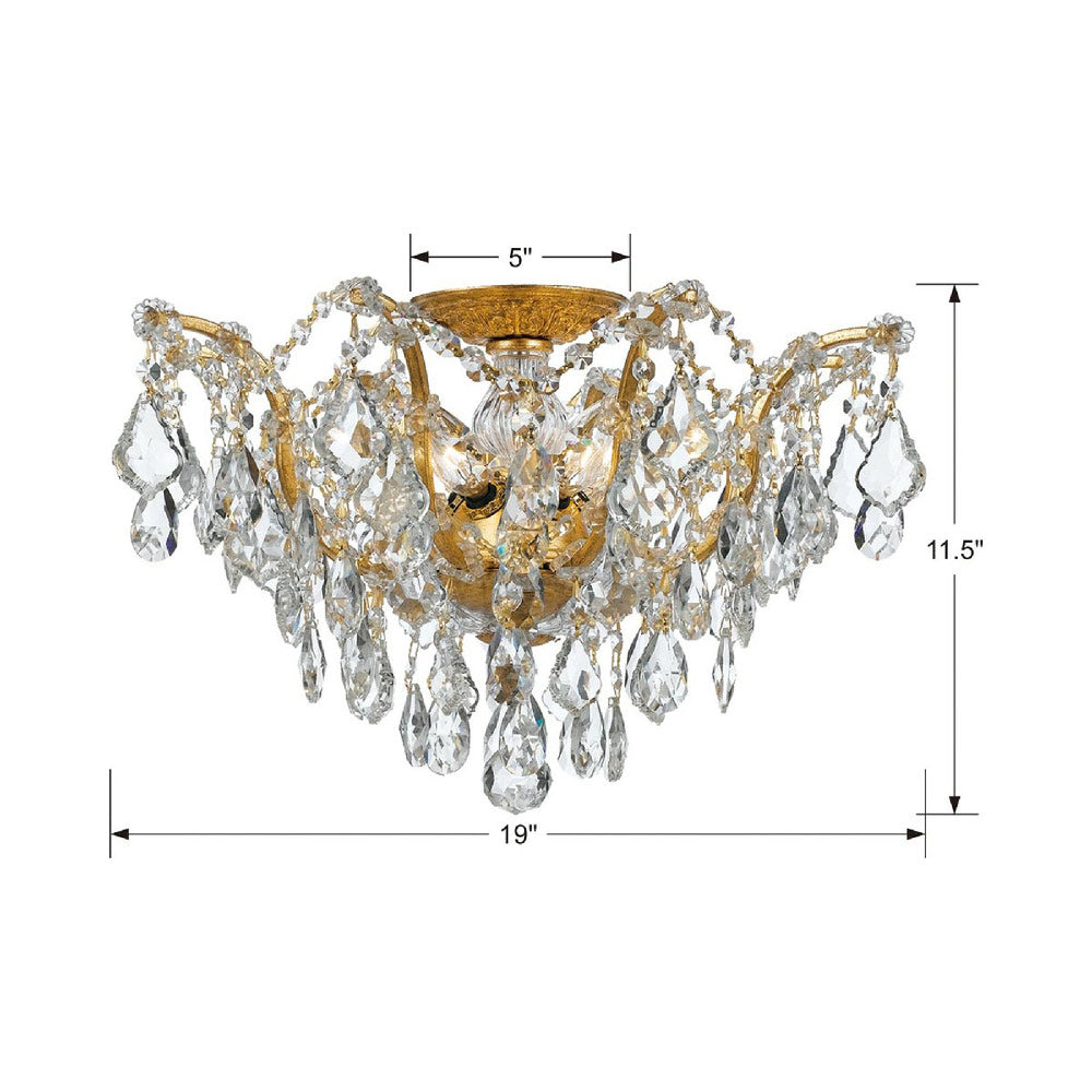 Filmore Flush Mount Ceiling Light - line drawing.