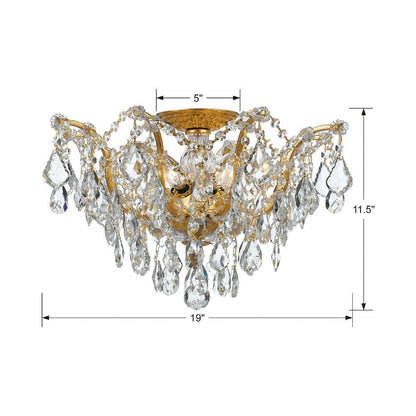 Filmore Flush Mount Ceiling Light - line drawing.