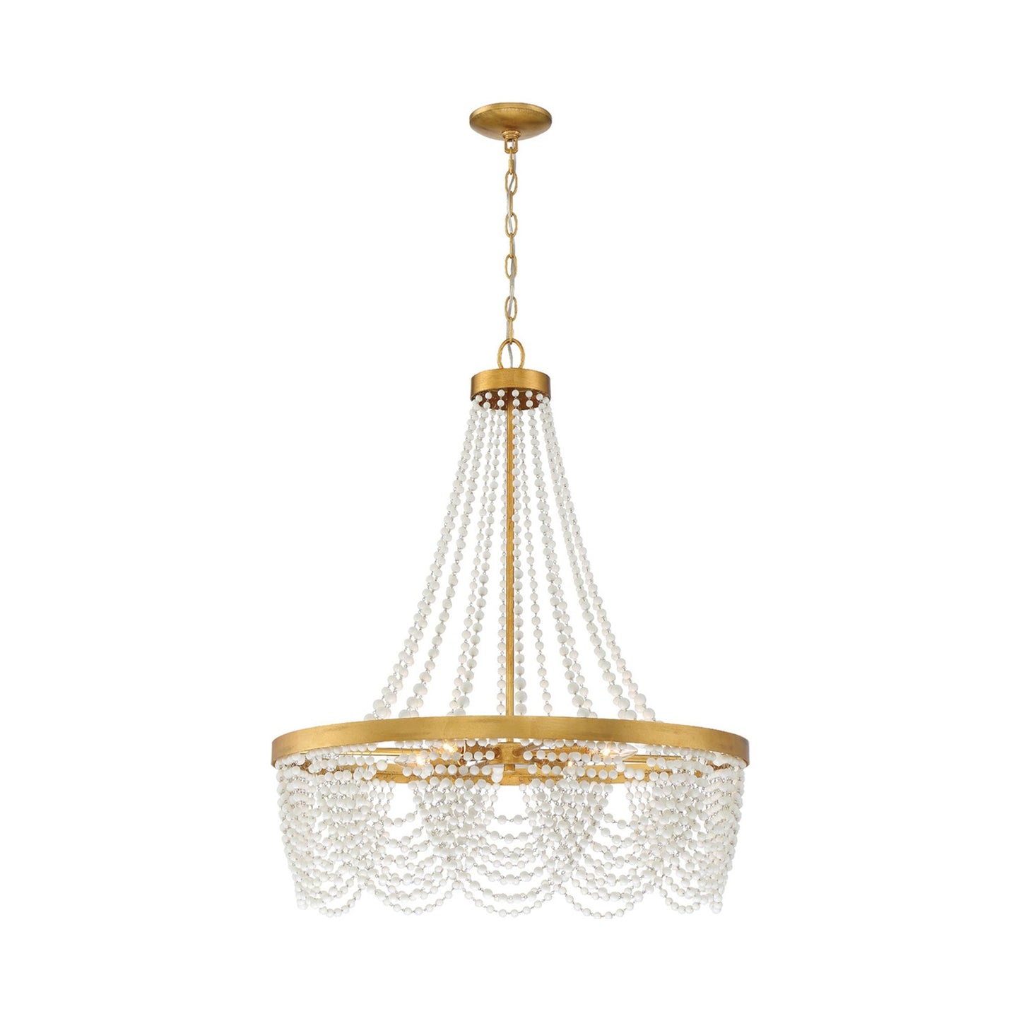 Fiona Chandelier in White Glass Beads.