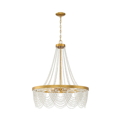Fiona Chandelier in White Glass Beads.