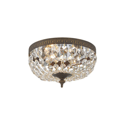 Flush Mount Ceiling Light in English Bronze/Clear Italian (10-Inch).