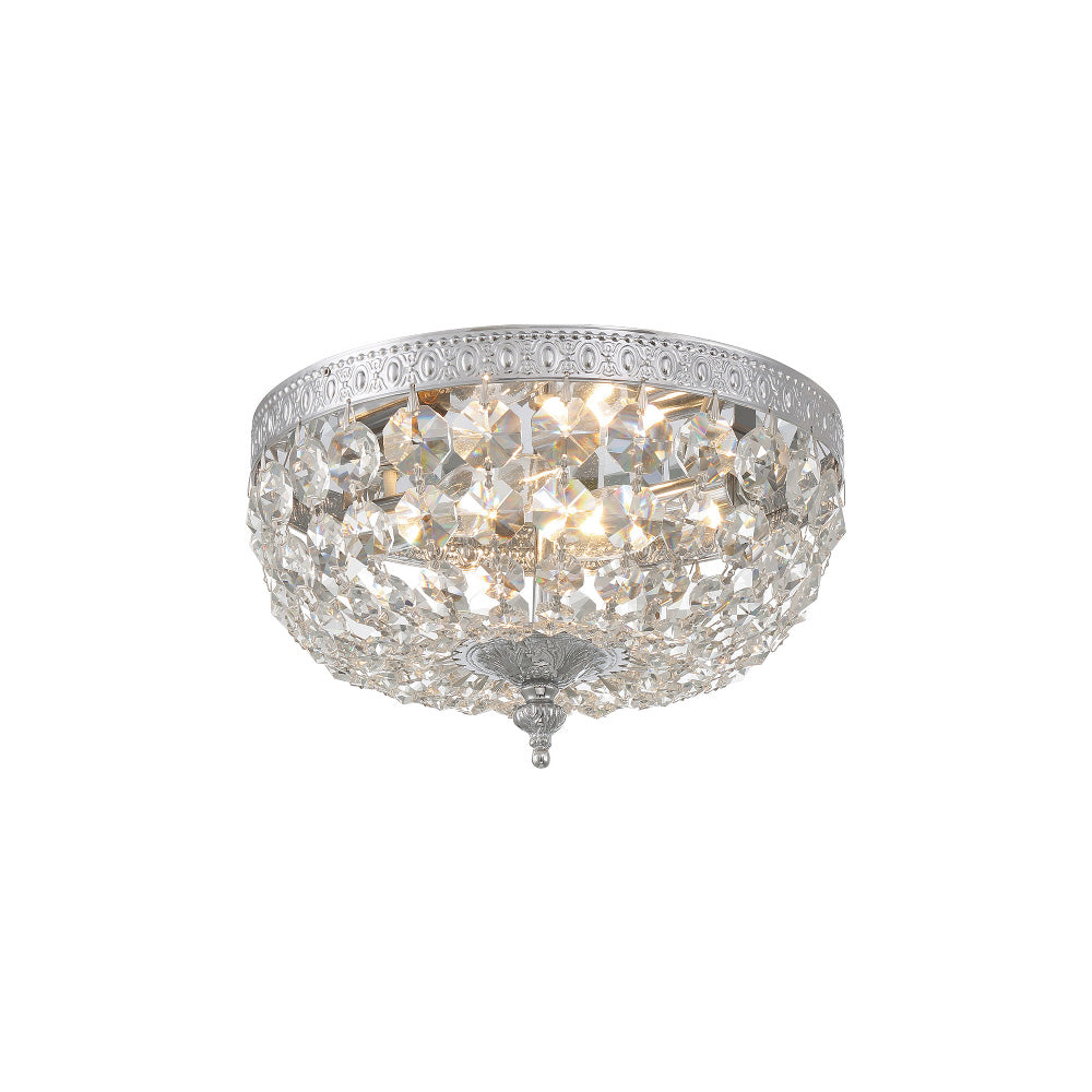 Flush Mount Ceiling Light in Polished Chrome/Clear Italian (10-Inch).