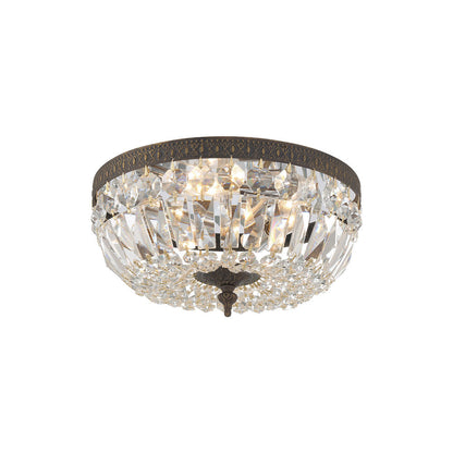 Flush Mount Ceiling Light in English Bronze/Clear Italian (12-Inch).