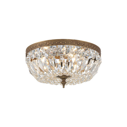 Flush Mount Ceiling Light in Olde Brass/Clear Italian (12-Inch).