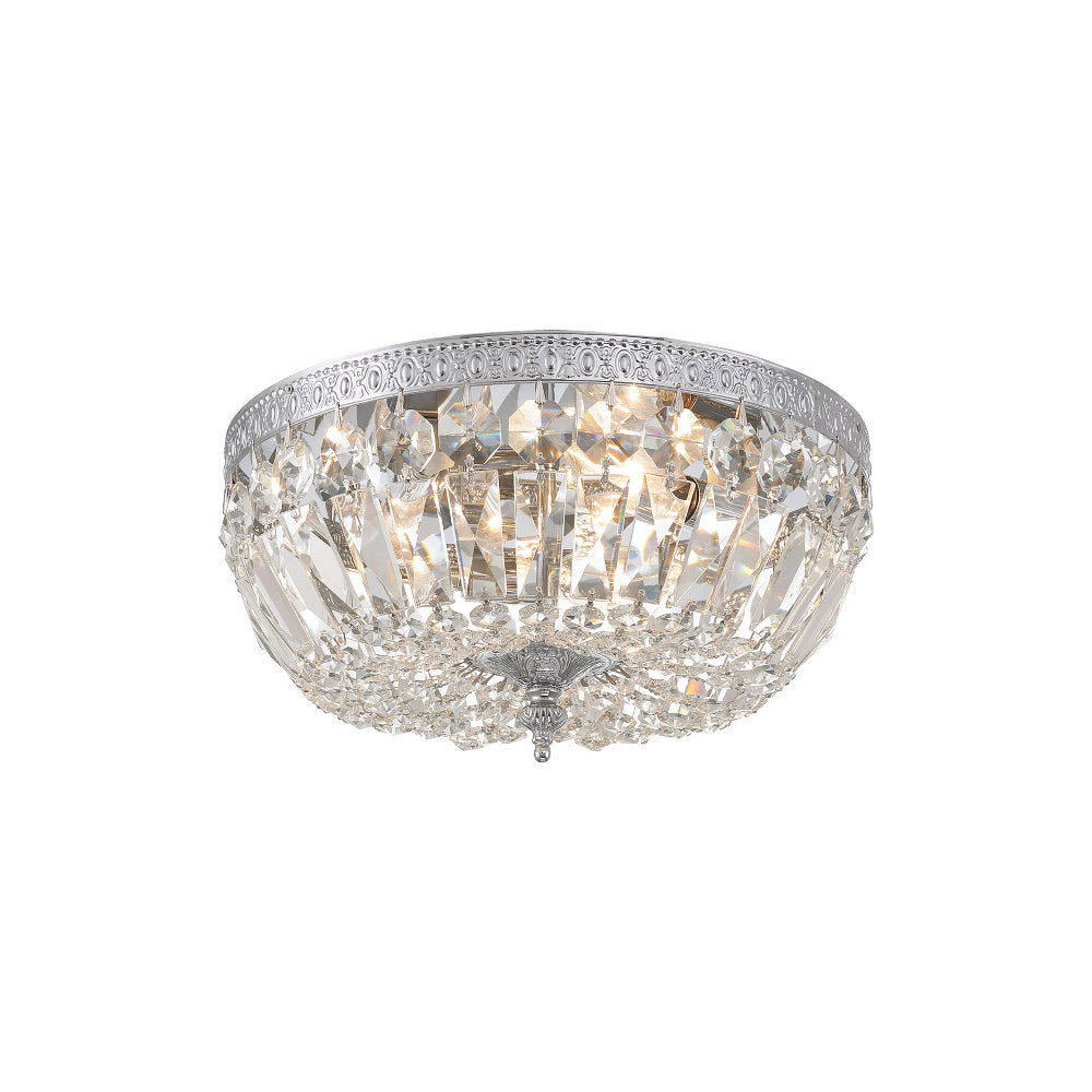 Flush Mount Ceiling Light in Polished Chrome/Clear Italian (12-Inch).