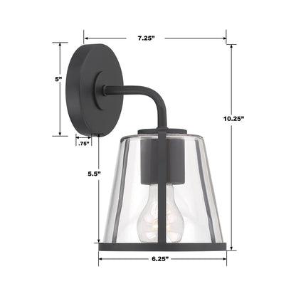 Fulton Bath Wall Light - line drawing.