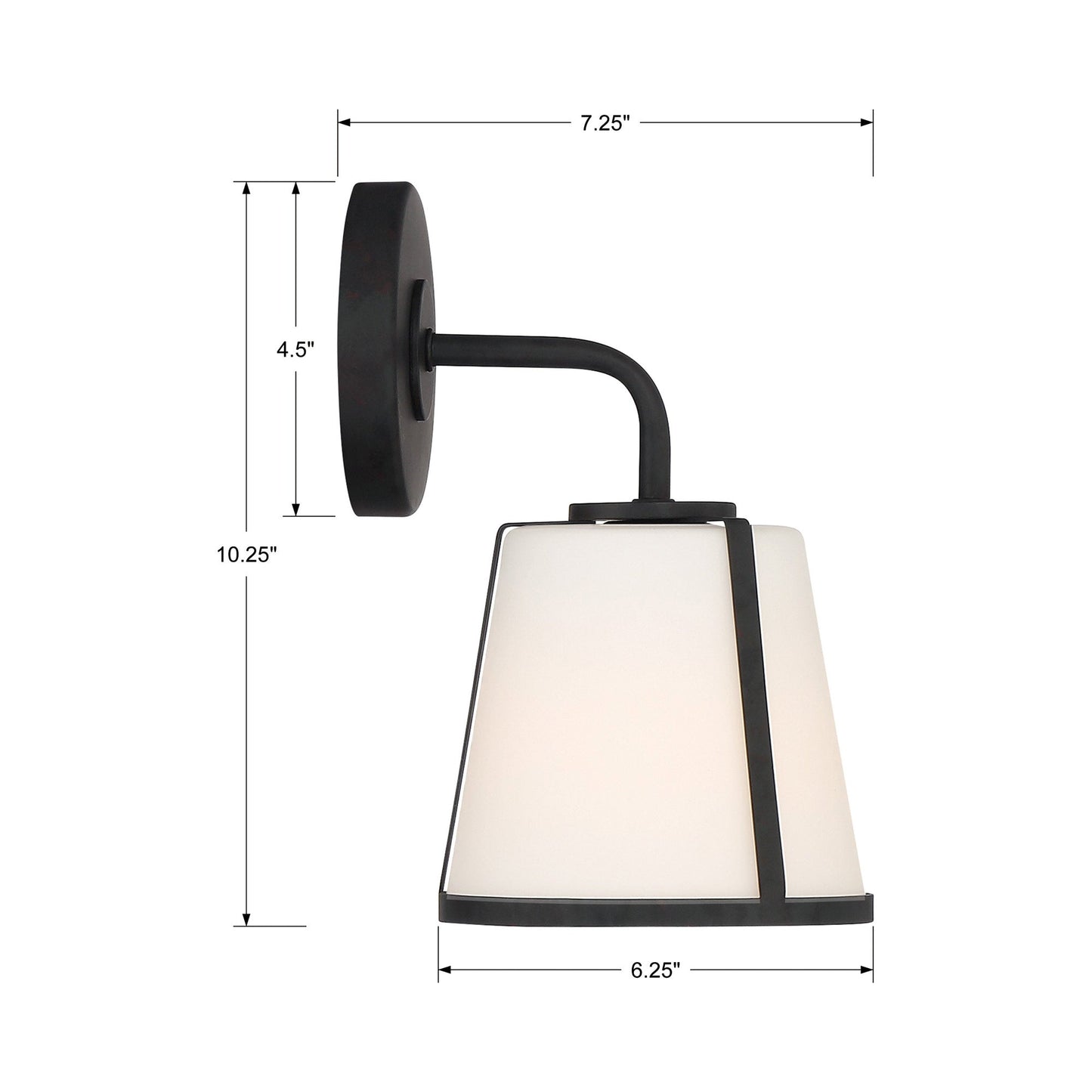 Fulton Bath Wall Light - line drawing.