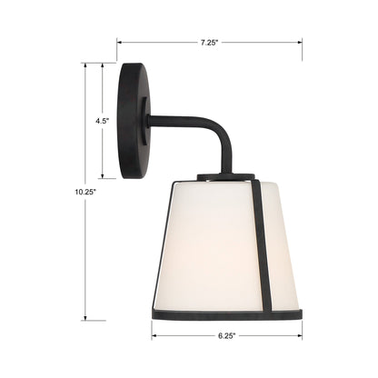 Fulton Bath Wall Light - line drawing.