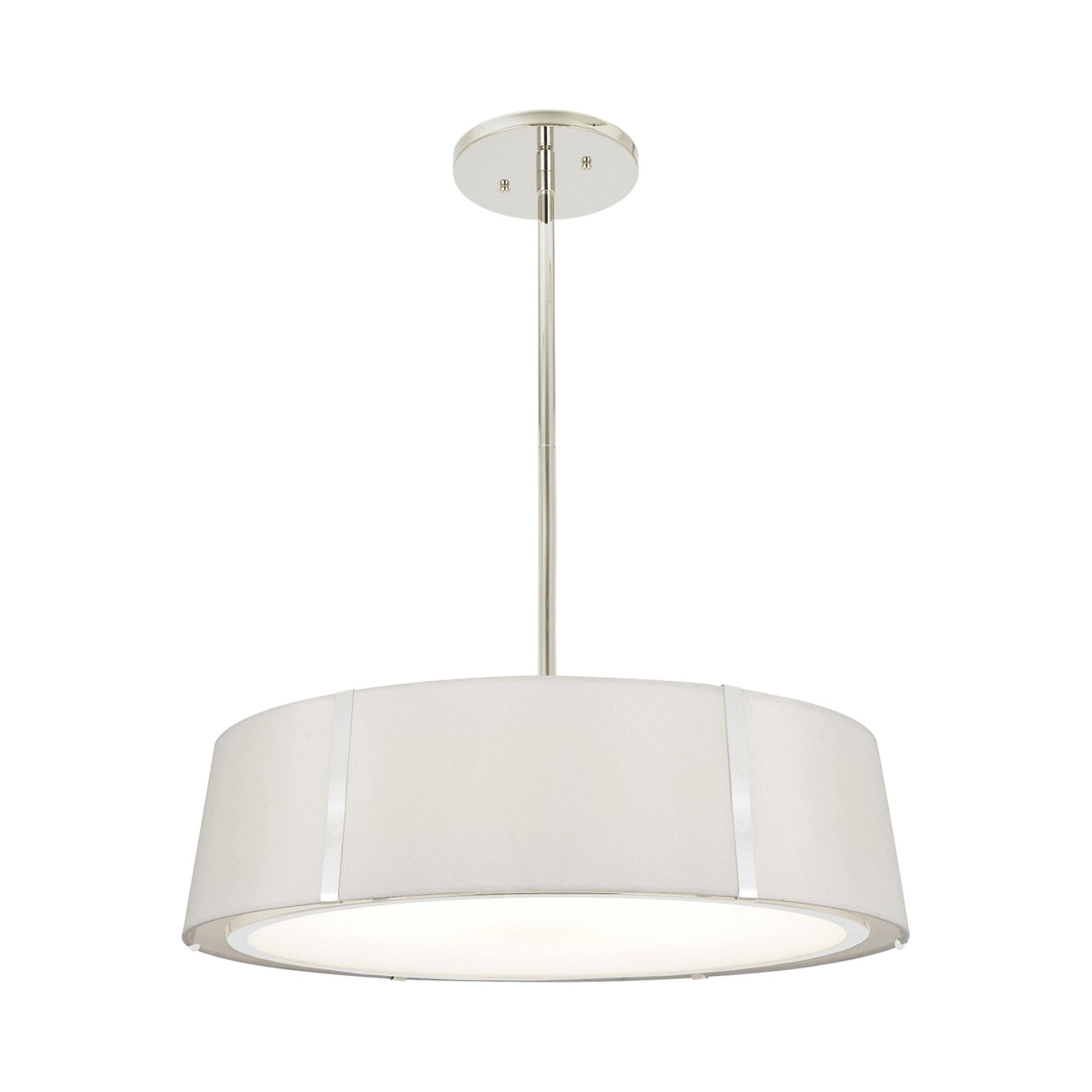 Fulton Chandelier in Polished Nickel.